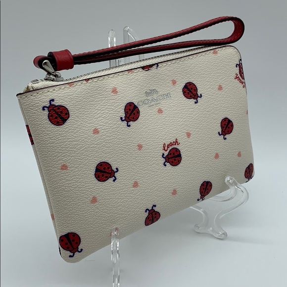 COACH Corner Zip Wristlet With Ladybug Print - Picture 3 of 16